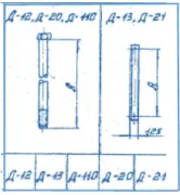 Детали для крепления ригелей Болты и балки: Д-12,Д-20,Д-119,Д13,Д-21 Серия 3.407-115 выпуск 5